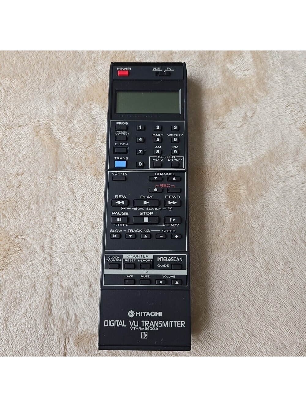 Original Genuine Hitachi Digital VU VT-RM3400 A TV/VCR Remote Control Tested